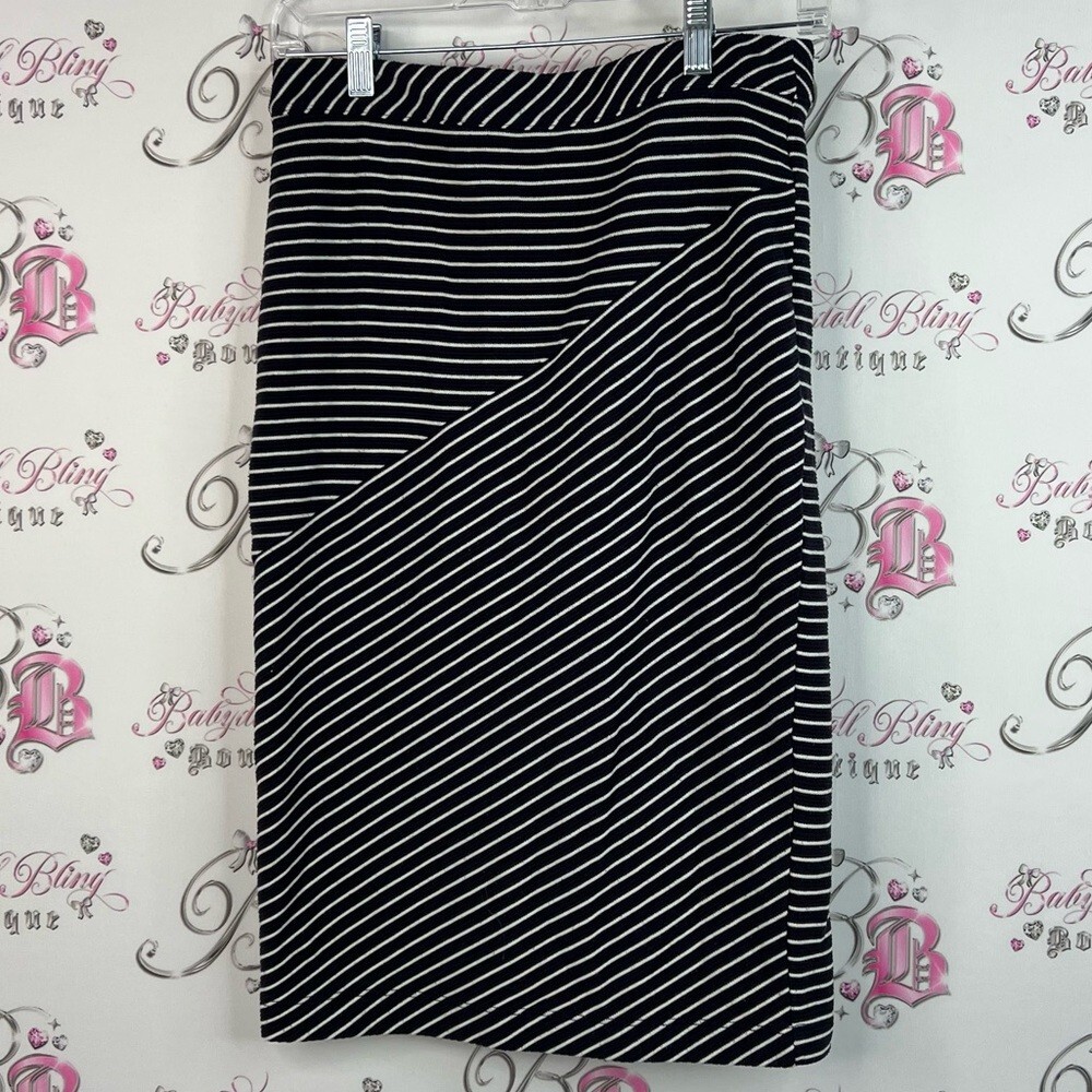 Banana Republic skirt navy Black and White Striped Pencil Skirt stripes